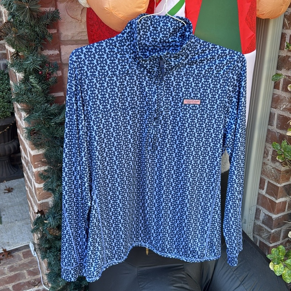 Vineyard Vines Navy Patterned Pullover - image 1